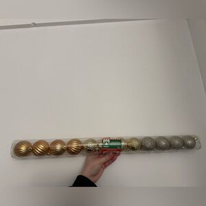 Elegant Gold and Silver Holiday Ornament Collection